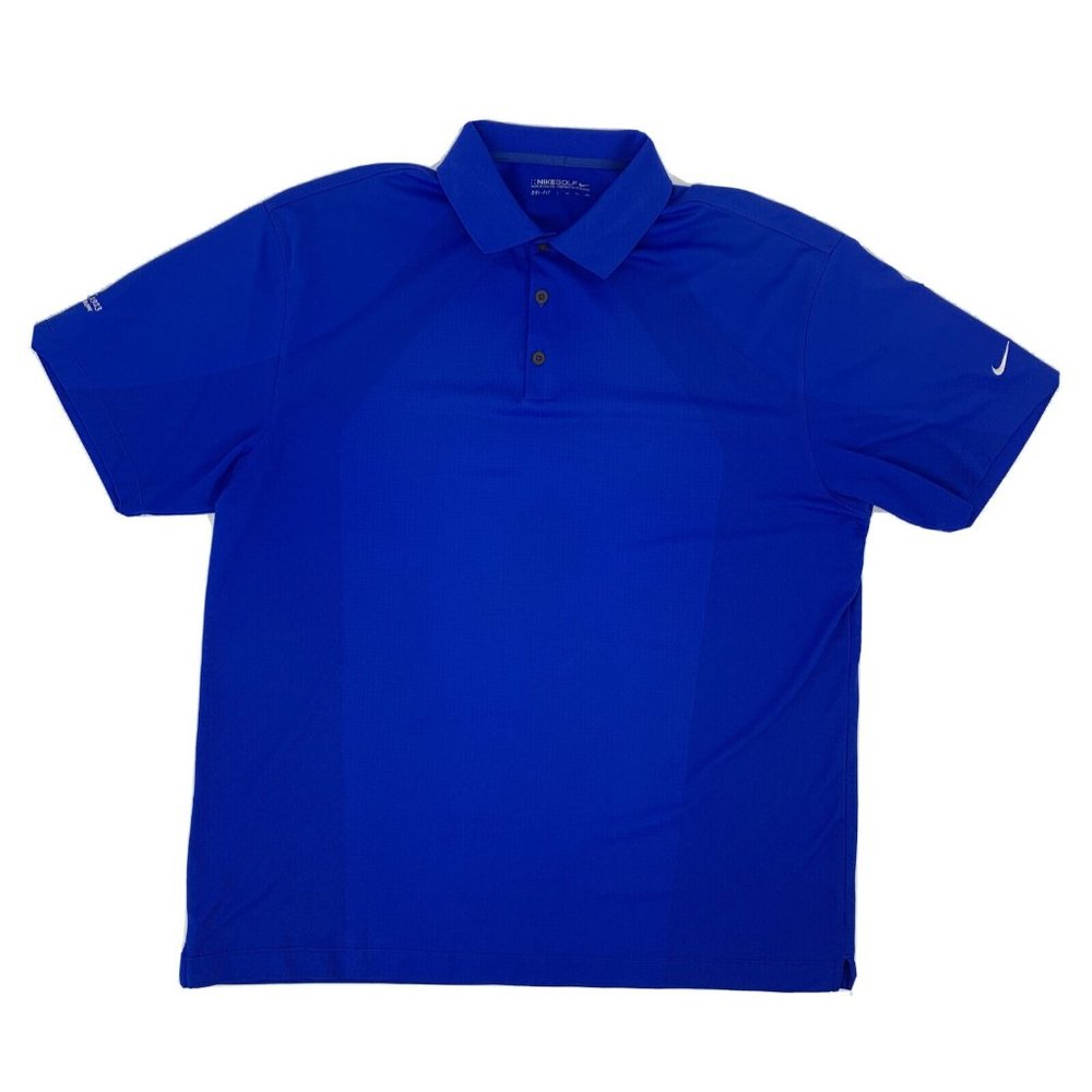 Men's Nike Golf Dri-Fit Short Sleeve Polo Shirt Blue XXL Woodmore Golf